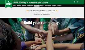 
							         Student Life | Texas Academy of Mathematics & Science								  
							    