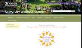 
							         Student Life • University Wellness Center • The University of the South								  
							    