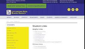 
							         Student Links | Students - Littlestown Area School District								  
							    