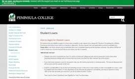 
							         Student Loans | Peninsula College								  
							    
