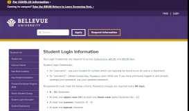 
							         Student Login Information | Bellevue University								  
							    