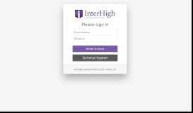 
							         Student Login - InterHigh								  
							    