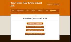 
							         Student Login - Tony Mesa Real Estate School Inc.								  
							    