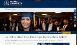 
							         Student Login | Trident University International: Trident University								  
							    