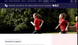 
							         Student Logins - Esher Church of England High School								  
							    