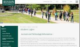 
							         Student Logins - Husson University								  
							    