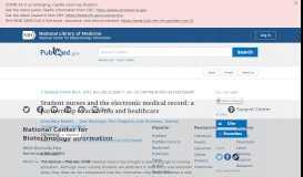 
							         Student nurses and the electronic medical record: a partnership of ...								  
							    