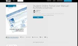 
							         Student Online Portal User Manual - ALHOSN University - Yumpu								  
							    