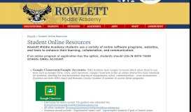 
							         Student Online Resources - Miscellaneous - Rowlett Middle ...								  
							    