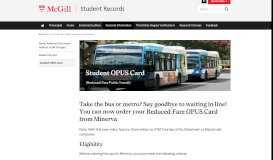 
							         Student OPUS Card - McGill University								  
							    