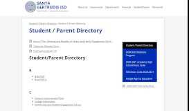 
							         Student / Parent Directory - Santa Gertrudis ISD								  
							    