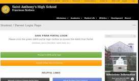 
							         Student / Parent Login Page - St. Anthony's High School								  
							    