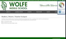 
							         Student / Parent / Teacher Compact - Wolfe Middle School								  
							    
