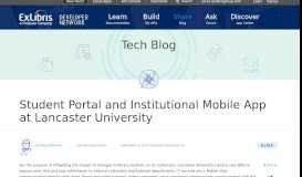 
							         Student Portal and Institutional Mobile App at Lancaster University - Ex ...								  
							    