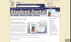 
							         Student Portal at JCPL | Jasper County Public Library - myjcpl.org								  
							    