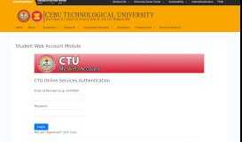 
							         Student Portal - Cebu Technological University								  
							    