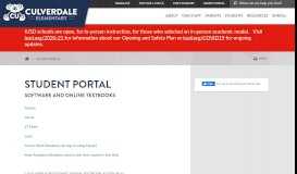 
							         Student Portal | Culverdale Elementary								  
							    