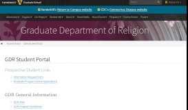 
							         Student Portal | Graduate Department of Religion | Vanderbilt University								  
							    