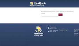 
							         Student Portal – Heatherton Christian College								  
							    