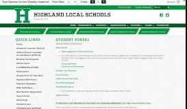 
							         Student Portal - Highland Local Schools								  
							    