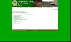 
							         Student Portal Home | Kwara State College of Education, Ilorin								  
							    