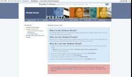
							         Student Portal Info - Peralta Portal Peralta Portal - Peralta Colleges								  
							    