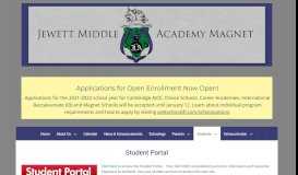 
							         Student Portal – Jewett Middle Academy Magnet								  
							    