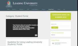 
							         Student Portal – Leading University								  
							    