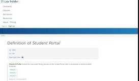 
							         Student Portal | legal definition of Student Portal by Lawinsider.com								  
							    
