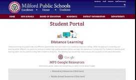 
							         Student Portal - Milford Public Schools								  
							    