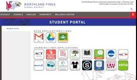 
							         Student Portal - Northland Pines School District								  
							    