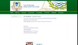 
							         Student Portal - Riverina Anglican College								  
							    
