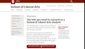 
							         Student Portal: School of Liberal Arts: IUPUI								  
							    