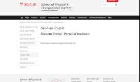
							         Student Portal | School of Physical & Occupational Therapy - McGill ...								  
							    