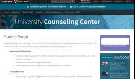 
							         Student Portal | University Counseling Center | Vanderbilt ...								  
							    