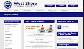 
							         Student Portal - West Shore School District								  
							    