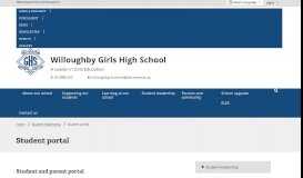 
							         Student portal - Willoughby Girls High School								  
							    