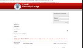 
							         Student Portal - Zenith University College								  
							    