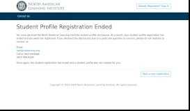 
							         Student Profile Registration Ended - North American Learning ...								  
							    