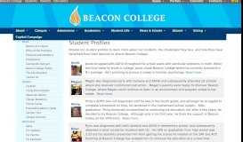 
							         Student Profiles | Beacon College								  
							    