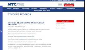 
							         Student Records | Transcripts - Manatee Technical College								  
							    