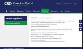 
							         Student Registration - Clover School District								  
							    