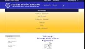 
							         Student Registration K-12 - Stratford Public Schools								  
							    