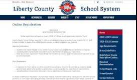 
							         Student Registration - Liberty County School System								  
							    