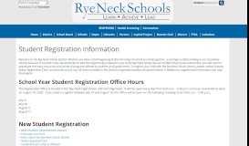 
							         Student Registration - Rye Neck School District Parents								  
							    