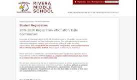 
							         Student Registration – Student Registration – Rivera Middle School								  
							    