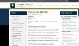 
							         Student Registration - Vernon Township School District								  
							    