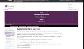 
							         Student Registry : Guidance for New Students - Durham University								  
							    