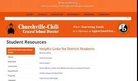 
							         Student Resources - Churchville-Chili								  
							    