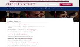 
							         Student Resources | Cleary University								  
							    